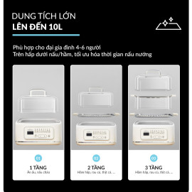 Nồi hấp điện đa năng 3 tầng Haatz CIM371 dung tích 10L công suất 1000W (vỉ inox)