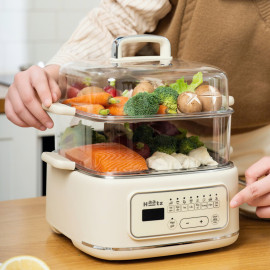 Nồi hấp điện đa năng 3 tầng Haatz CIM371 dung tích 10L công suất 1000W (vỉ inox)