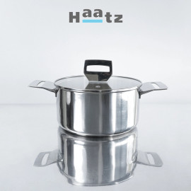 Nồi inox 316 đúc nguyên khối Haatz Hàn Quốc size 22cm, bảo hành 5 năm
