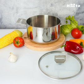 Nồi inox 316 đúc nguyên khối Haatz Hàn Quốc size 22cm, bảo hành 5 năm