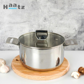 Nồi inox 316 đúc nguyên khối Haatz Hàn Quốc size 22cm, bảo hành 5 năm