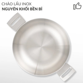 Nồi lẩu inox 316 đúc liền khối HAATZ CIC6620 size 26cm kèm vung kính