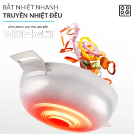 Nồi lẩu inox 316 đúc liền khối HAATZ CIC6620 size 26cm kèm vung kính