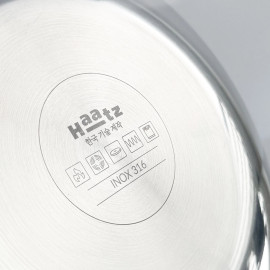 Nồi lẩu inox 316 đúc liền khối HAATZ CIC6620 size 26cm kèm vung kính