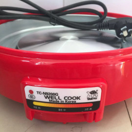 Nồi lẩu 2 ngăn kèm khay nướng điện Well Cook Hàn Quốc TC-N9200G - Made in Korea