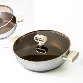 Nồi lẩu Inox 316 đúc liền 7 lớp chống dính Haatz Titanium Aura 30cm