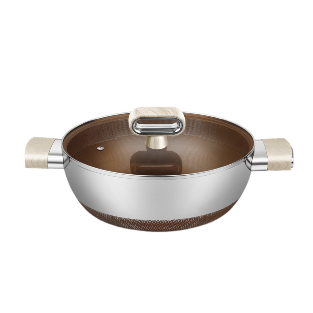 Nồi lẩu Inox 316 đúc liền 7 lớp chống dính Haatz Titanium Aura 30cm