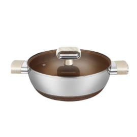 Nồi lẩu Inox 316 đúc liền 7 lớp chống dính Haatz Titanium Aura 30cm