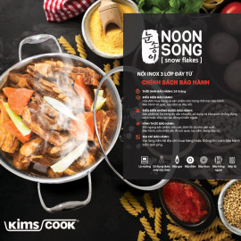 Nồi Inox 304 đúc liền Kimscook Noon Song chống dính Blackcube 2 mặt 22cm