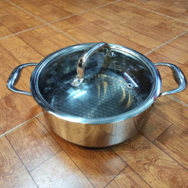 Nồi Inox 304 đúc liền Kimscook Noon Song chống dính Blackcube 2 mặt 22cm