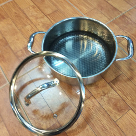 Nồi Inox 304 đúc liền Kimscook Noon Song chống dính Blackcube 2 mặt 22cm