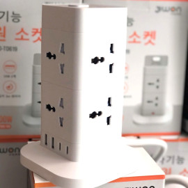 Ổ cắm điện đa năng Jiwon Hàn Quốc 8 lỗ cắm 3 chấu 2500W tích hợp cổng USB, Type C sạc nhanh