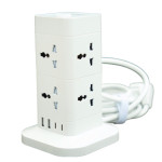 Ổ cắm điện đa năng Jiwon Hàn Quốc 8 lỗ cắm 3 chấu 2500W tích hợp cổng USB, Type C sạc nhanh