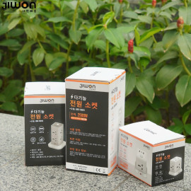 Ổ cắm điện đa năng Jiwon Hàn Quốc 4 lỗ cắm 3 chấu 2500W tích hợp cổng USB, Type C sạc nhanh