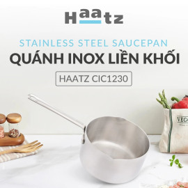 Quánh Inox 316 đúc nguyên khối Haatz Hàn Quốc 12cm có miệng rót, bảo hành 5 năm