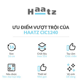 Quánh Inox 316 thân đúc đáy liền Haatz Hàn Quốc size 16cm, bảo hành 5 năm