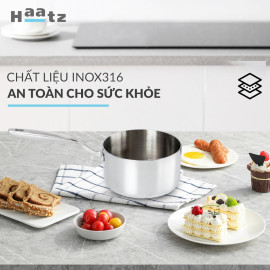 Quánh Inox 316 đúc nguyên khối Haatz Hàn Quốc size 18cm, bảo hành 5 năm