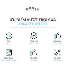 Quánh Inox 316 đúc nguyên khối Haatz Hàn Quốc size 18cm, bảo hành 5 năm