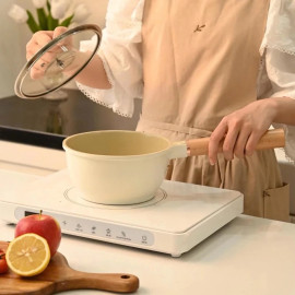 Quánh chống dính phủ gốm Haatz Hàn Quốc size 18cm vung kính đáy từ