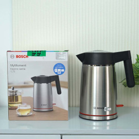 Ấm đun siêu tốc inox Bosch TWK6M480 dung tích 1.7l, công suất 2400W hàng Đức