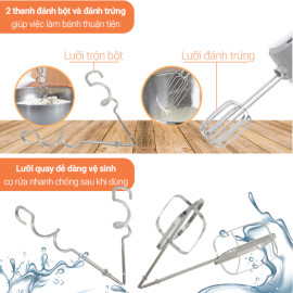 Máy đánh trứng cầm tay Philips HR3705/20 công suất 300W, bảo hành 2 năm