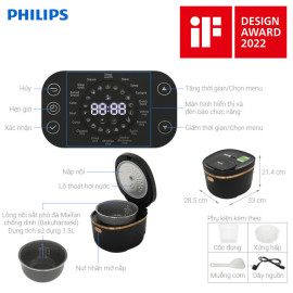 Nồi cơm điện cao tần Philips HD4539/62 dung tích 1.5L công suát 1250W