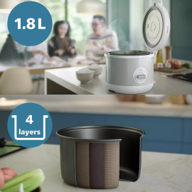 Nồi cơm điện nắp gài 3D Philips 1.8L HD3008/30 Made in Indonesia