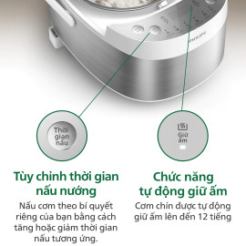 Nồi cơm điện tử mini Philips HD3170/66 dung tích 0.85 lít bảo hành 24 tháng