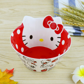 Bộ đồ dùng ăn hình Hello Kitty đỏ cho bé hàng xuất Nhật 02