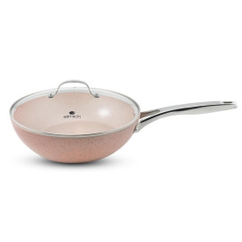 Chảo sâu lòng vân đá chống dính Elmich EDA-025 đáy từ vung kính size 28cm