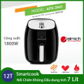 Nồi chiên không dầu 7 lít Elmich Smartcook AFS-3941 công suất 1800W bảo hành 12 tháng (đen)