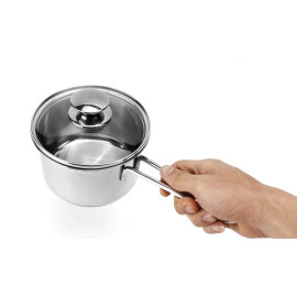 Quánh nấu bột Inox 3 đáy đường kính 12cm Fivestar nắp kính dùng bếp từ