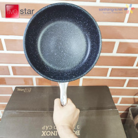 Chảo chống dính vân đá Inox 304 Fivestar Plus đáy liền size 24cm