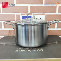 Nồi Inox 304 Fivestar Plus thân đúc đáy liền size 16cm kèm vung kính