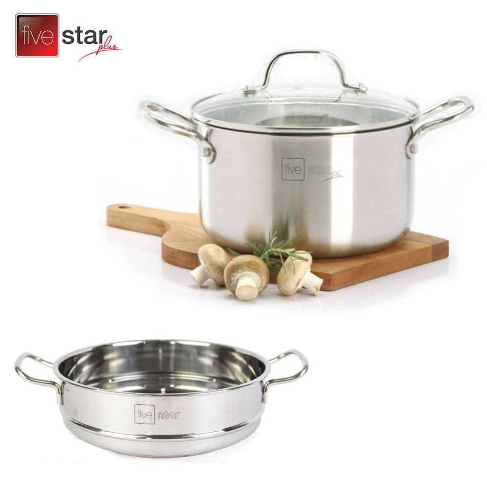 Bộ nồi xửng Inox 304 Fivestar Plus thân đúc đáy liền size 24cm