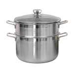 Bộ nồi xửng hấp Inox 3 đáy Fivestar 28cm nắp kính dùng bếp từ, bảo hành 5 năm