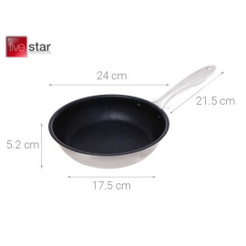 Chảo chống dính vân đá Inox 304 Fivestar Plus đáy liền size 24cm