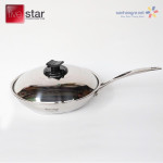 Chảo Inox 304 Fivestar Renaware hàng xuất khẩu Đức 22cm kèm vung dùng bếp từ