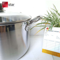 Nồi luộc gà Inox Fivestar 30cm nắp kính - hàng chính hãng, bảo hành 60 tháng