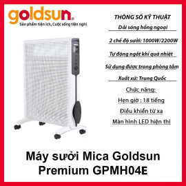 Máy sưởi Mica Goldsun Premium GPMH04E 2200W điện tử màn hình LED điều khiển từ xa