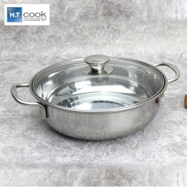 Nồi lẩu Inox cao cấp 1 đáy nắp kính FiveStar HT Cook đường kính 28cm