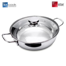 Nồi lẩu Inox cao cấp 1 đáy nắp kính FiveStar HT Cook đường kính 28cm