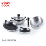Bộ nồi chảo Kimscook Blackcube 3 lớp đúc liền đáy từ đa năng chống dính T&K