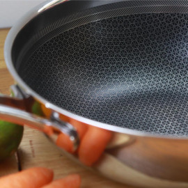 Chảo chống dính Inox 304 đường kính 30cm Kimscook Hàn Quốc Blackcube dùng bếp từ