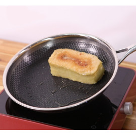 Chảo chống dính Inox 304 size 20cm Kimscook T&K Blackcube Hàn Quốc dùng bếp từ