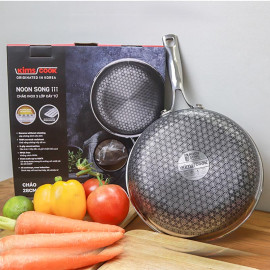 Chảo sâu lòng chống dính 2 mặt Inox 3 lớp đúc liền Kimscook Noon Song 24cm đáy từ