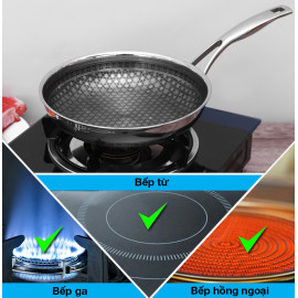 Chảo Noon Song inox 3 lớp đúc liền chống dính 2 mặt Kimscook 20cm