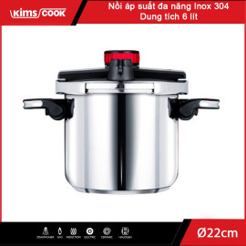 Nồi áp suất đa năng Inox 304 Kimscook dung tích 6 lít đường kính 22cm dùng bếp từ