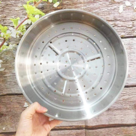 Xửng hấp Inox 304 Kims Cook Hàn quốc size 24, kèm vung kính cao cấp - Hàng chính hãng