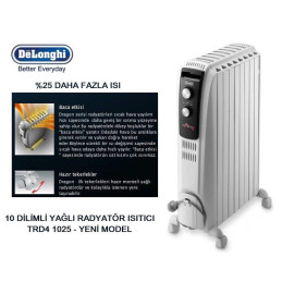 Máy sưởi dầu 10 thanh Delonghi TRD4 1025 max 2500W bảo hành 3 năm